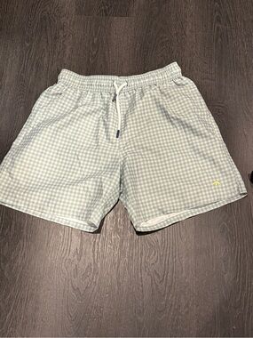 Onward Reserve Men's Light Blue Gingham Swim Trunks - NWOT